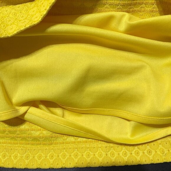 London Times Women's Sheath Dress One Shoulder Bow Bright Yellow Size 12 - Picture 7 of 8